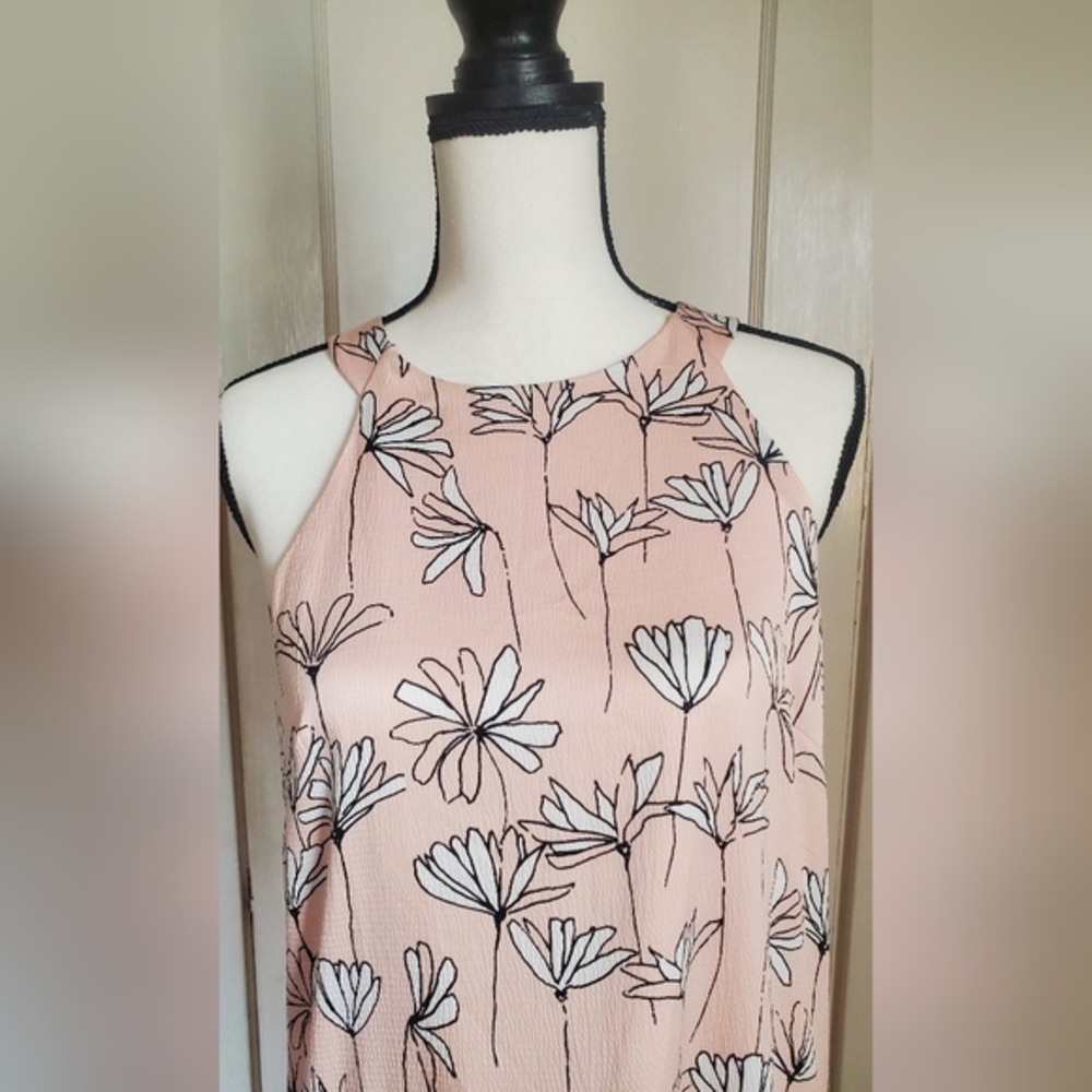 Maggy‎ London blush sleeveless handkerchief high low sheath dress size 10 - Picture 5 of 12